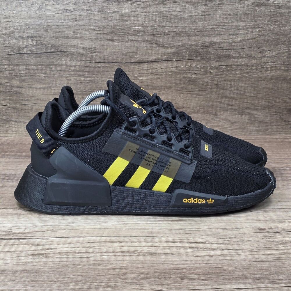 Adidas NMD R1 V2 Men's Size 10 Black Solar Gold Running Shoes GX3849